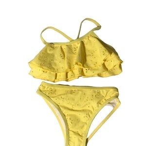 NWT Kate Spade yellow eyelit ruffle bikini 2Yr Nwt
